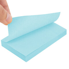 Блок самоклеящийся (стикеры) STAFF STANDARD, ПАСТЕЛЬНЫЙ 76&times;51 мм, голубой, 100 листов, 116582