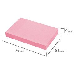 Блок самоклеящийся (стикеры) STAFF STANDARD, ПАСТЕЛЬНЫЙ 76&times;51 мм, розовый, 100 листов, 116584