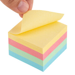 Блок самоклеящийся (стикеры) STAFF STANDARD, ПАСТЕЛЬНЫЙ 51&times;51 мм, 4 цвета, 400 листов, 116585