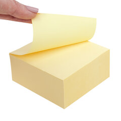 Блок самоклеящийся (стикеры) STAFF STANDARD, ПАСТЕЛЬНЫЙ 76&times;76 мм, желтый, 400 листов, 116586