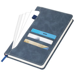 Ежедневник недатированный А5 138&times;213 мм, BRAUBERG &laquo;Slot&raquo;, под кожу, держатель для ручки, 160 листов, синий, 116607