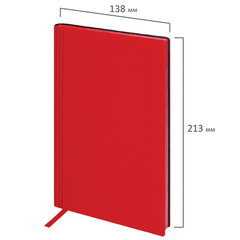 Блокнот А5 138&times;213 мм, BRAUBERG &laquo;Personal&raquo;, под кожу, 80 листов, клетка, красный, 116609