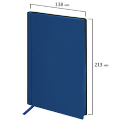 Блокнот А5 138&times;213 мм, BRAUBERG &laquo;Personal&raquo;, под кожу, 80 листов, клетка, синий, 116613