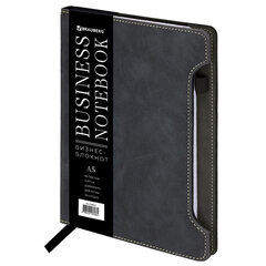 Блокнот А5 165&times;218 мм, BRAUBERG &laquo;Perfect&raquo;, под кожу софт-тач, держатель для ручки, 80 листов, клетка, черный, 116614