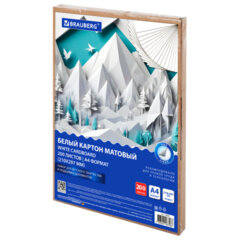 Картон белый А4 немелованный, 200 листов, в коробе, BRAUBERG, 210&times;297 мм, 116633