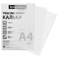 Калька А4 ВЫСОКОЙ ПРОЗРАЧНОСТИ, ПЛОТНАЯ, для печати и творчества, 90 г/<wbr/>м<sup>2</sup>, 100 листов, BRAUBERG, 116643