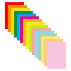 Бумага цветная 15 цветов BRAUBERG MULTICOLOR А4, 80 г/<wbr/>м<sup>2</sup>, 75 л. (15 цветов x 5 листов), 116647