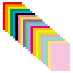 Бумага цветная 20 цветов BRAUBERG MULTICOLOR А4, 80 г/<wbr/>м<sup>2</sup>, 200 л. (20 цветов x 10 листов), 116650