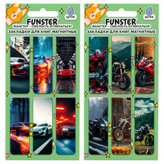 Закладки для книг МАГНИТНЫЕ, &laquo;BOYS&raquo;, комплект 12 штук, 60&times;20 мм, FUNSTER (ФАНСТЕР), 116656