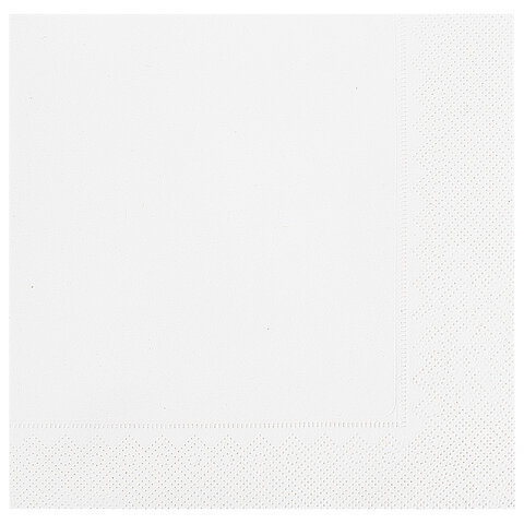 Салфетки бумажные 3-х слойные, 33x33 см., 200 штук в упаковке, 1/4 сложение, LAIMA, белые,код 116659