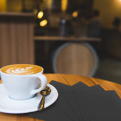 Салфетки бумажные 2-х слойные, 33&times;33 см, 200 штук в упаковке, 1/<wbr/>4 сложение, LAIMA, черные, 116660