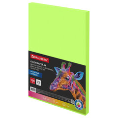 Изображение товара Цветная неоновая бумага А4 75 г/м2 BRAUBERG 100 листов зеленая