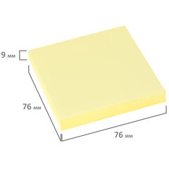 Блок самоклеящийся (стикеры) Z-сложения, BRAUBERG ZigZag, 76&times;76 мм, 100 л., желтый, для диспенсера, 116681