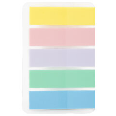 Закладки клейкие пастельные BRAUBERG PASTEL, НАБОР 300 штук (15 цветов х 20 листов), 45х12 мм, 116682