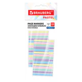Закладки клейкие пастельные BRAUBERG PASTEL, 44х4 мм, 300 штук (15 блоков х 20 листов), 116683