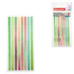 Закладки клейкие, выделители текста, BRAUBERG ULTRA COLOR, 135&times;5 мм, 160 штук (8 цветов х 20 листов), 116685