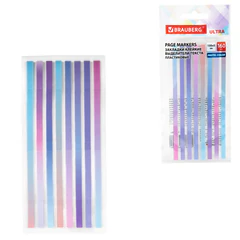 Закладки клейкие, выделители текста, BRAUBERG ULTRA PASTEL COLOR, 135&times;5 мм, 160 штук (8 цветов х 20 листов), 116686