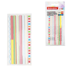 Закладки клейкие, выделители текста, BRAUBERG ULTRA PATTERN COLOR, 135&times;5 мм, 160 штук (8 цветов х 20 листов), 116687