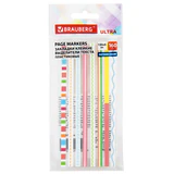 Закладки клейкие, выделители текста, BRAUBERG ULTRA PATTERN COLOR, 135х5 мм, 160 штук (8 цветов х 20 листов), 116687