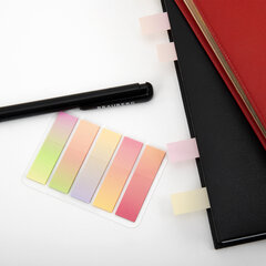 Закладки клейкие пастельные BRAUBERG GRADE PASTEL 45х12 мм, 100 штук (5 цветов х 20 листов), 116689