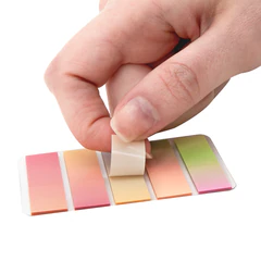 Закладки клейкие пастельные BRAUBERG GRADE PASTEL 45х12 мм, 100 штук (5 цветов х 20 листов), 116689