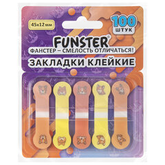 Закладки клейкие Z-сложения FUNSTER (ФАНСТЕР) &laquo;Корги&raquo;, 45&times;12 мм, 100 шт. (5 цветов х 20 листов), в диспенсере, 116695