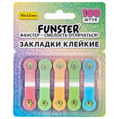 Закладки клейкие Z-сложения FUNSTER (ФАНСТЕР) "Авокадо", 45х12 мм, 100 шт., (5 цветов х 20 листов), в диспенсере, 116696