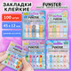Закладки клейкие Z-сложения FUNSTER (ФАНСТЕР) "Ассорти", 45х12 мм, 100 шт., (5 цветов х 20 листов), в диспенсере, 116706