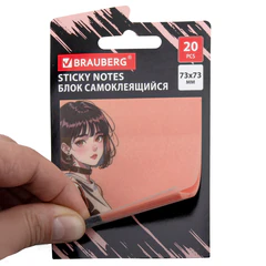 Блок самоклеящийся (стикеры) BRAUBERG ANIME, 73&times;73 мм, 20 листов, 116708