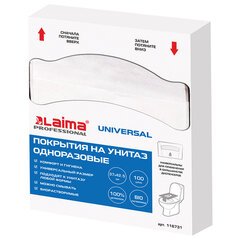 Покрытия на унитаз UNIVERSAL, 1/<wbr/>4 сложения, LAIMA, 14 г/<wbr/>м<sup>2</sup>, КОМПЛЕКТ 100 шт., 37&times;42,5 см, 116731