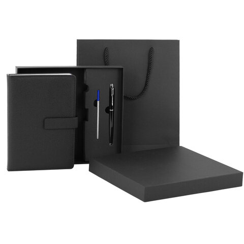 Ежедневник в подарочном наборе 5 в 1, А5, 145x212 мм, BRAUBERG "President", под кожу, 160 листов, черный, 116850 - фото 9