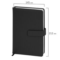 Ежедневник в подарочном наборе 5 в 1, А5, 145&times;212 мм, BRAUBERG &laquo;President&raquo;, под кожу, 160 листов, черный, 116850