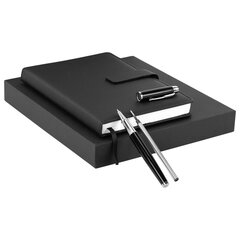 Ежедневник в подарочном наборе 5 в 1, А5, 145&times;212 мм, BRAUBERG &laquo;President&raquo;, под кожу, 160 листов, черный, 116850