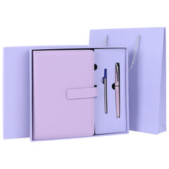 Ежедневник в подарочном наборе 5 в 1, А5, 145&times;212 мм, BRAUBERG &laquo;President&raquo;, под кожу, 160 листов, сиреневый, 116853