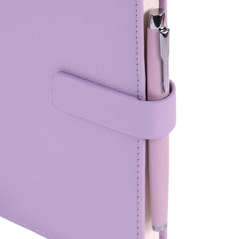 Ежедневник в подарочном наборе 5 в 1, А5, 145x212 мм, BRAUBERG "President", под кожу, 160 листов, сиреневый, 116853 - фото 8
