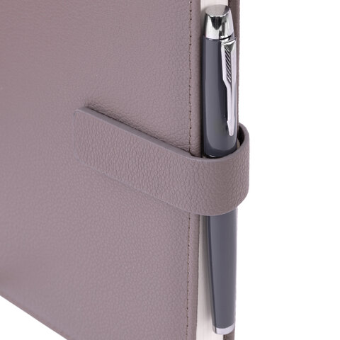 Ежедневник в подарочном наборе 5 в 1, А5, 145x212 мм, BRAUBERG "President", под кожу, 160 листов, серый, 116854 - фото 7