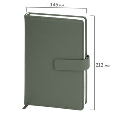 Ежедневник в подарочном наборе 5 в 1, А5, 145&times;212 мм, BRAUBERG &laquo;President&raquo;, под кожу, 160 листов, зеленый, 116855