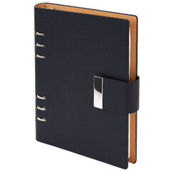 Ежедневник на кольцах в наборе с ручкой А5, 165&times;229 мм, BRAUBERG &laquo;Lux&raquo;, под кожу, 100 листов, черный, 116856