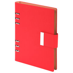 Ежедневник на кольцах в наборе с ручкой А5, 165&times;229 мм, BRAUBERG &laquo;Lux&raquo;, под кожу, 100 листов, красный, 116857