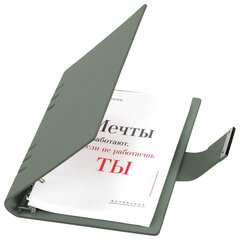 Ежедневник на кольцах в наборе с ручкой А5, 165&times;229 мм, BRAUBERG &laquo;Lux&raquo;, под кожу, 100 листов, зеленый, 116858