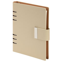 Ежедневник на кольцах в наборе с ручкой А5, 165&times;229 мм, BRAUBERG &laquo;Lux&raquo;, под кожу, 100 листов, бежевый, 116859