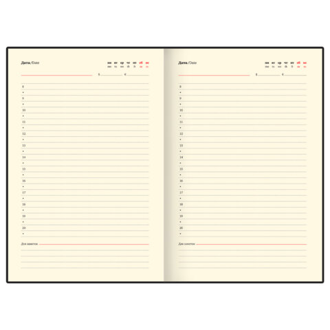 Ежедневник в наборе с ручкой А5, 144x210 мм, BRAUBERG "Style" под кожу, 160 листов, черный, 116860 - фото 13