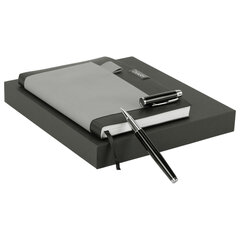 Ежедневник в наборе с ручкой А5, 144&times;210 мм, BRAUBERG &laquo;Style&raquo; под кожу, 160 листов, черный, 116860