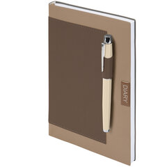 Ежедневник в наборе с ручкой А5, 144&times;210 мм, BRAUBERG &laquo;Style&raquo; под кожу, 160 листов, бежевый, 116861