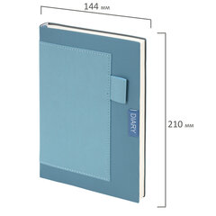 Ежедневник в наборе с ручкой А5, 144&times;210 мм, BRAUBERG &laquo;Style&raquo; под кожу, 160 листов, синий, 116862