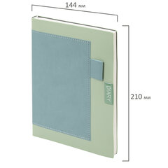 Ежедневник в наборе с ручкой А5, 144&times;210 мм, BRAUBERG &laquo;Style&raquo; под кожу, 160 листов, зелёный, 116863