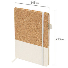 Блокнот в наборе с ручкой А5, 145&times;213 мм, BRAUBERG &laquo;Cork&raquo;, под кожу, ЭКО обложка, 80 листов, бежевый, 116864