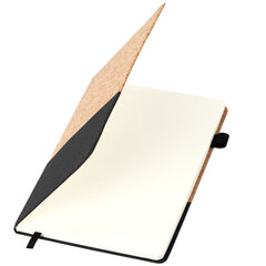 Блокнот в наборе с ручкой А5, 145&times;213 мм, BRAUBERG &laquo;Cork&raquo;, под кожу, ЭКО обложка, 80 листов, черный, 116865