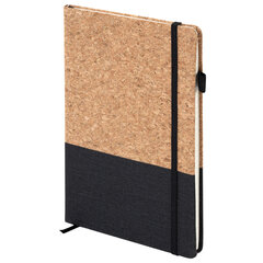Блокнот в наборе с ручкой А5, 145&times;213 мм, BRAUBERG &laquo;Cork&raquo;, под кожу, ЭКО обложка, 80 листов, черный, 116865