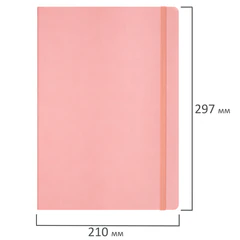 Скетчбук, слоновая кость 140 г/<wbr/>м<sup>2</sup> 210&times;297 мм, 80 л., КОЖЗАМ, резинка, BRAUBERG ART CLASSIC, пастель розовый, 116882